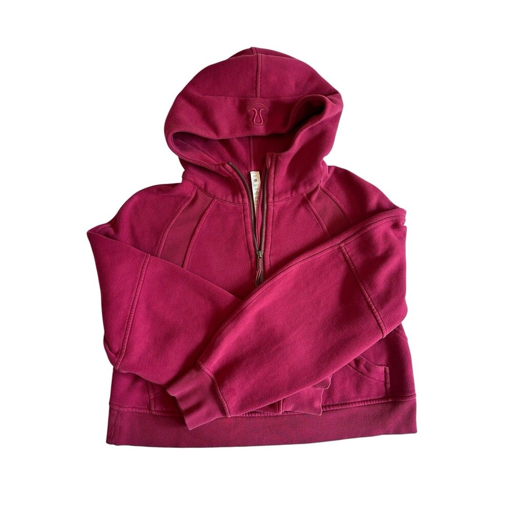 Lululemon Berry Scuba Quarter Zip Cropped Hoodie Size XS / S Cute Pockets Comfy